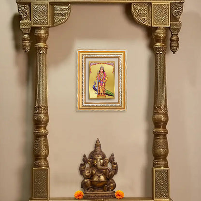 Diviniti 24K Gold Plated Murugan (Classic) Divine Wall and Table Top Frame for Home Mandir & Office Decor | Luxury Spiritual Gift