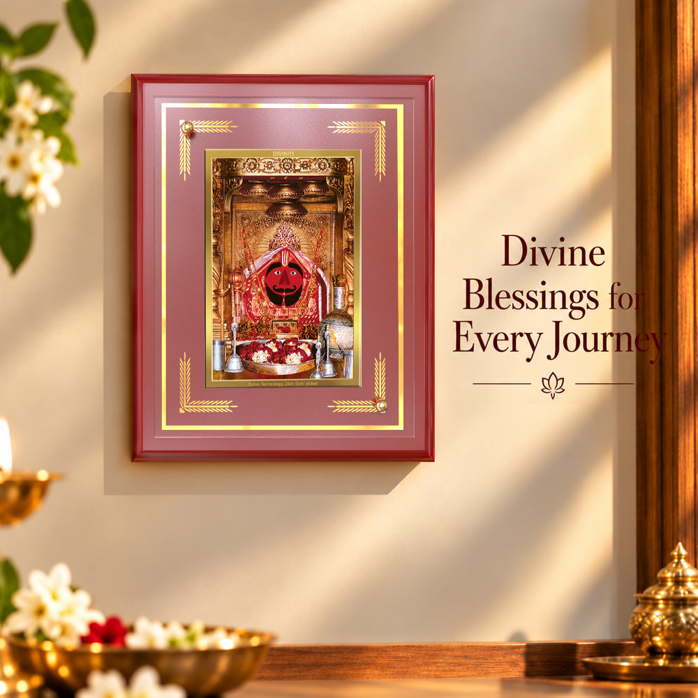 24K Gold-Plated Salasar Balaji MDF Frame | Premium Gift Box | 22 X 18 CM