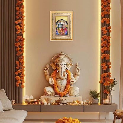 Diviniti 24K Gold Plated Vishnu Lakshmi (Classic) Divine Wall Frame for Home Mandir & Office Decor | Luxury Spiritual Gift