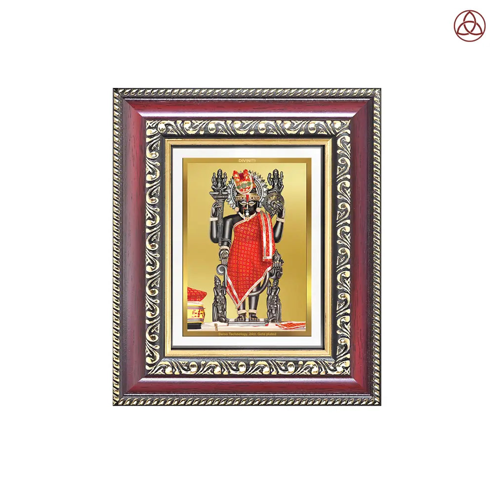 Dwarkadhish | Lord Krishna of Dwarka Tabletop Frame in 24K Gold Plated Foil