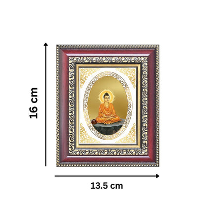 Lord Buddha Divine Peace & Enlightenment Sacred Spiritual Royal Tabletop Frame in 24K Gold Plated Foil