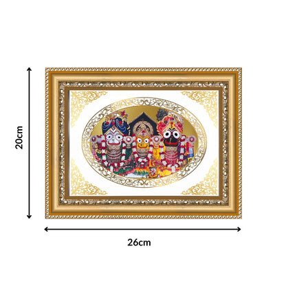 Jagannath Balabhadra Subhadra | Divine Trinity Wall & Tabletop Royal Photo Frame in 24K Gold Plated Foil