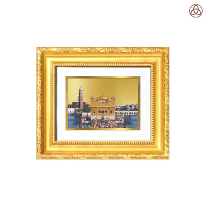 Sachkhand Shri Darbar Sahib Golden Temple | Sacred Sikh Shrine Wall Hanging & Tabletop Frame in 24K Gold Plated Foil