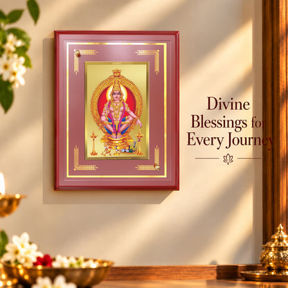 24K Gold-Plated Ayyappan MDF Frame | Premium Gift Box | 26x20 CM