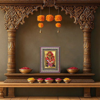 Diviniti 24K Gold Plated Katyayani Mata (Classic) Divine Wall Frame for Home Mandir & Office Decor | Luxury Spiritual Gift