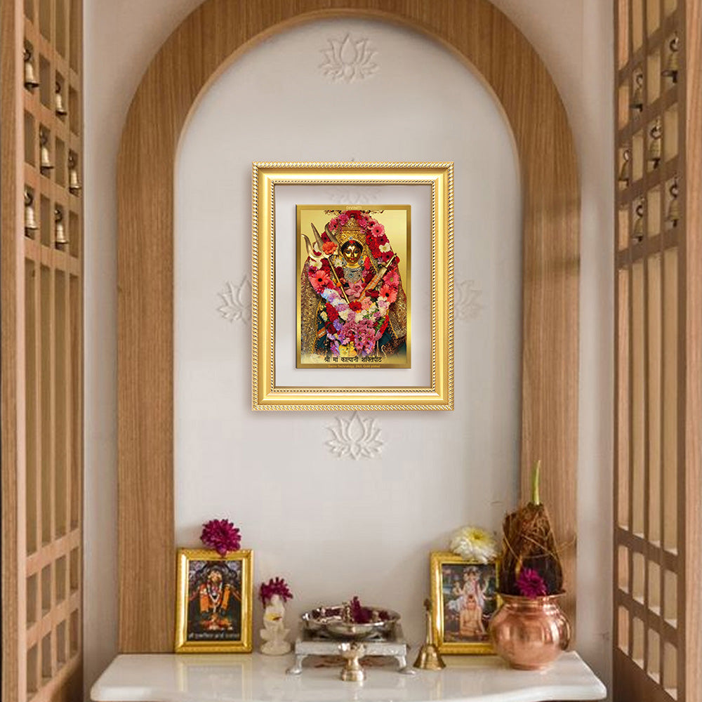 Diviniti 24K Gold Plated Katyayani Mata (Classic) Divine Wall Frame for Home Mandir & Office Decor | Luxury Spiritual Gift