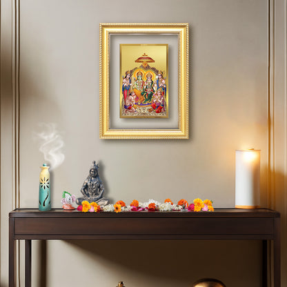 Diviniti 24K Gold Plated Ram Darbar Divine Wall Frame for Home Mandir & Office Decor | Luxury Spiritual Gift