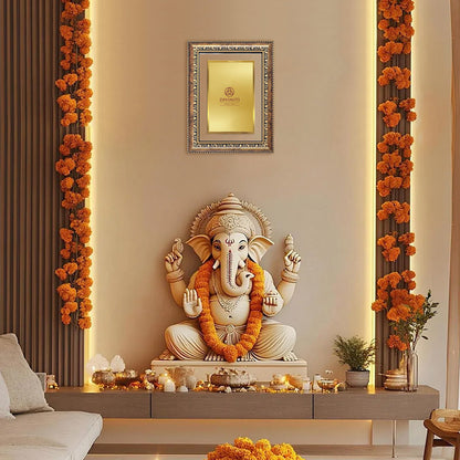 Diviniti Double Glass Frame Personalised Tabletop and Wall Photo Frame in 24K Gold Plated Foil