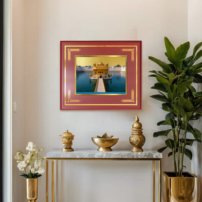Diviniti Sachkhand Shri Darbar Sahib (Golden Temple) Wall Photo Frame in 24K Gold Plated Foil – Peace, Faith & Divine Harmony