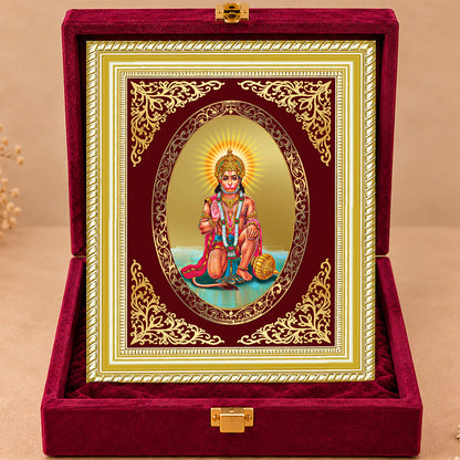 24K Gold-Plated Hanuman Blessings Frame | Premium Gift Box | 26x20 CM
