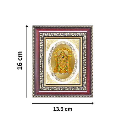 Tirupati Balaji (Lord Venkateswara) Divine Sacred Blessings & Prosperity Royal Tabletop Frame in 24K Gold Plated Foil