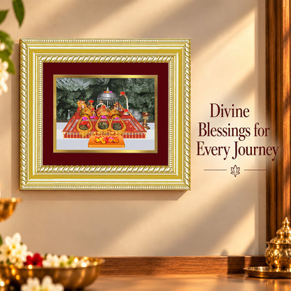 24K Gold-Plated Vaishno Devi Darbar Frame | Premium Gift Box | 21.5x17.5 CM