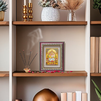 Diviniti 24K Gold Plated Kuber (Classic) Divine Table Top Frame for Home Mandir & Office Decor | Luxury Spiritual Gift