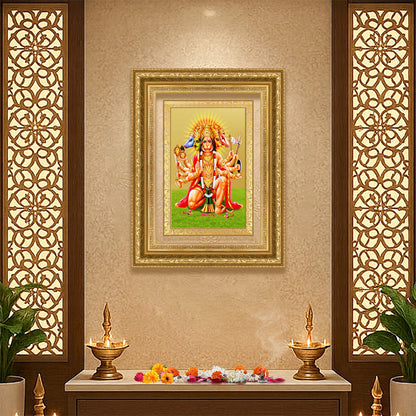 Diviniti 24K Gold Plated Panchmukhi Hanuman (Classic) Divine Wall Frame for Home Mandir & Office Decor | Luxury Spiritual Gift