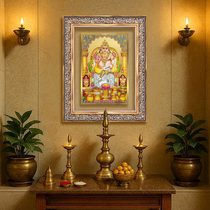 Diviniti 24K Gold Plated Kuber (Classic) Divine Wall Frame for Home Mandir & Office Decor | Luxury Spiritual Gift