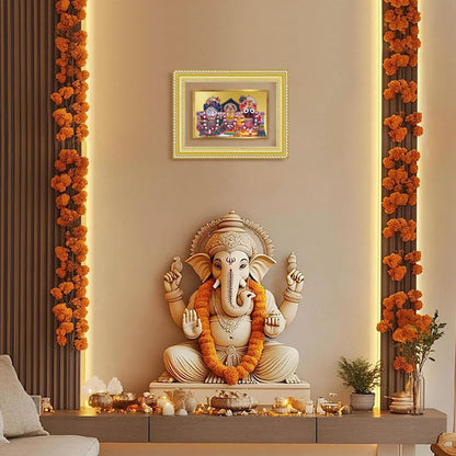 Diviniti 24K Gold Plated Jagannath Subhadra Balabhadra (Classic) Divine Wall Frame for Home Mandir & Office Decor | Luxury Spiritual Gift