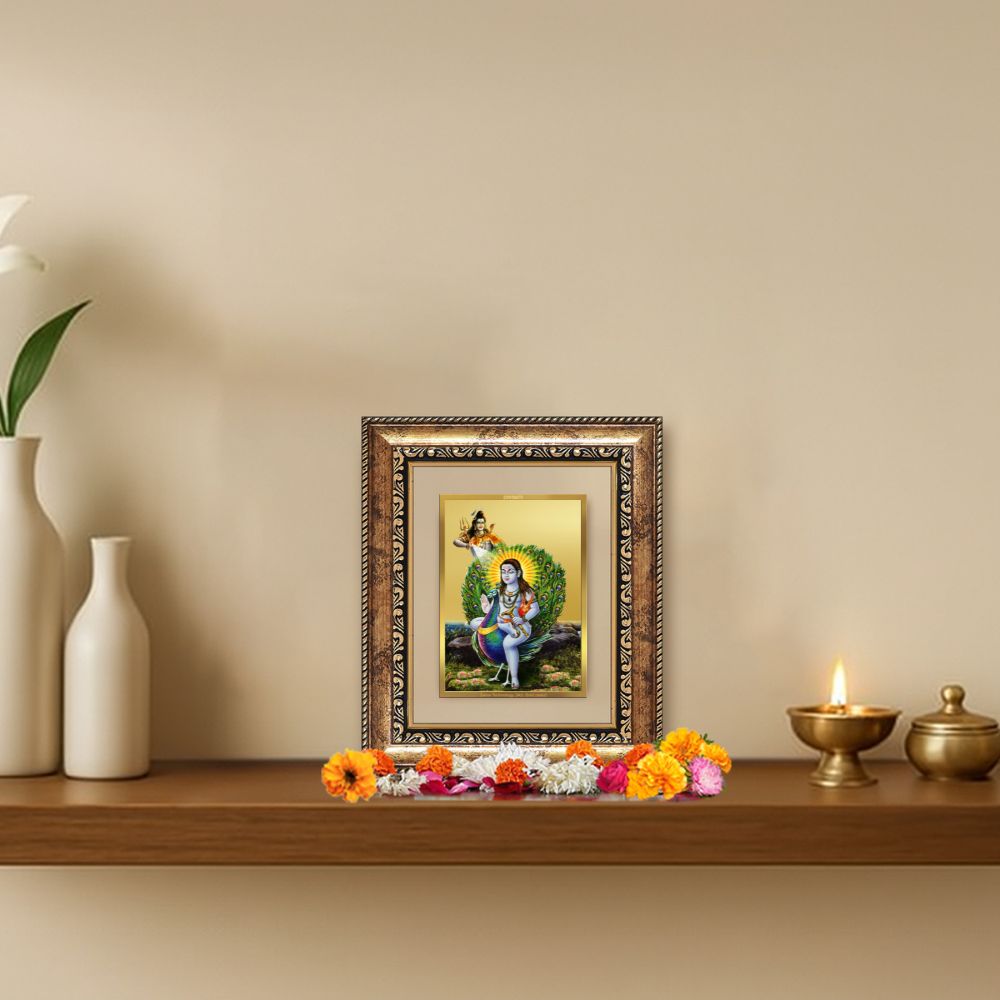 Diviniti 24K Gold Plated Baba Balak Nath Divine Table Top Frame for Home Mandir & Office Decor | Luxury Spiritual Gift