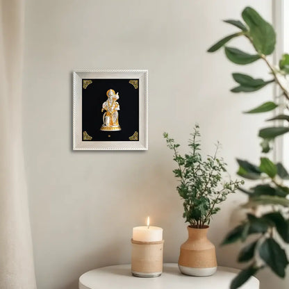 Exquisite 999 Silver & 24K Gold-Plated Lord Hanuman 3D Relief Wall Art | Elegantly Encased in a European Frame | Perfect for Home Temples, Décor & Luxurious Gifting