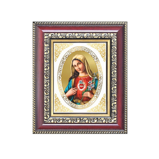 Mother Mary Divine Christian Sacred Love & Protection Royal Tabletop Frame in 24K Gold Plated Foil