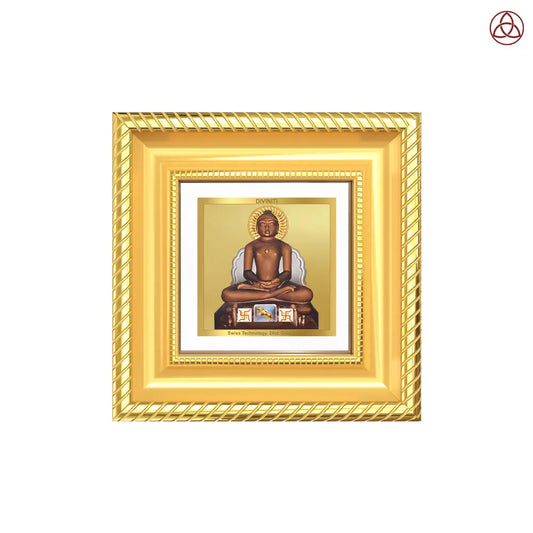 Lord Mahavira | Jain Tirthankara Tabletop Frame in 24K Gold Plated Foil