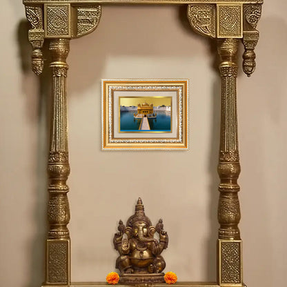 Diviniti 24K Gold Plated Golden Temple (Classic) Divine Wall and Table Top Frame for Home Mandir & Office Decor | Luxury Spiritual Gift
