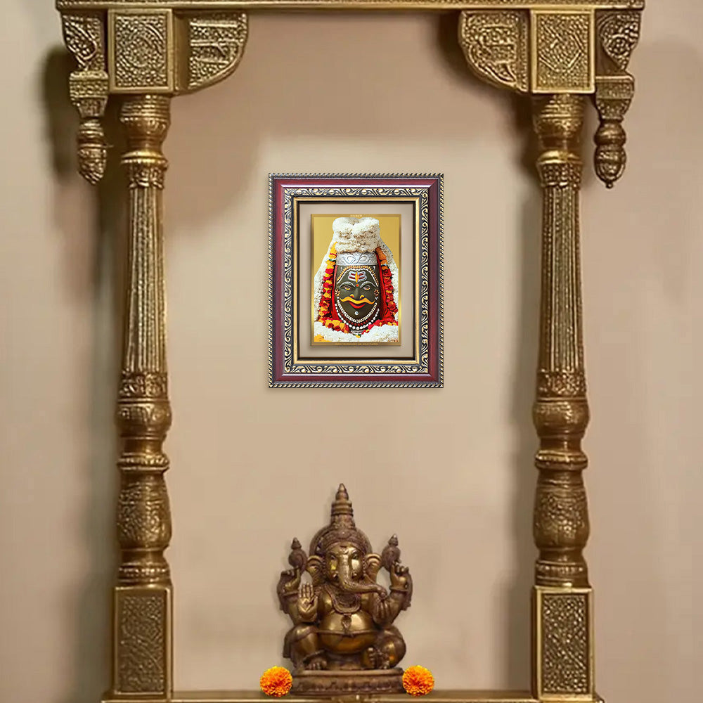 Diviniti 24K Gold Plated Mahakaleshwar (Classic) Divine Wall and Table Top Frame for Home Mandir & Office Decor | Luxury Spiritual Gift