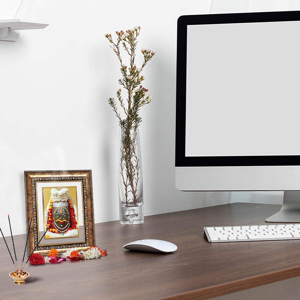 Diviniti 24K Gold Plated Mahakaleshwar (Classic) Divine Wall and Table Top Frame for Home Mandir & Office Decor | Luxury Spiritual Gift