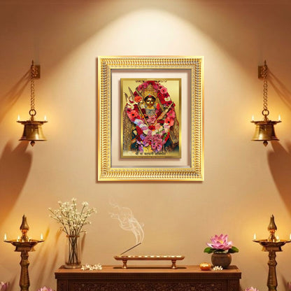 Diviniti 24K Gold Plated Katyayani Mata (Classic) Divine Wall Frame for Home Mandir & Office Decor | Luxury Spiritual Gift