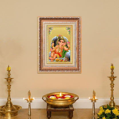 Bal Ganesha | Bal Ganapati|Baby Ganapati| for Wall Photo Frame in 24K Gold Plated Foil