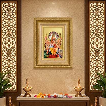 Diviniti 24K Gold Plated Narasimha (Classic) Divine Wall Frame for Home Mandir & Office Decor | Luxury Spiritual Gift