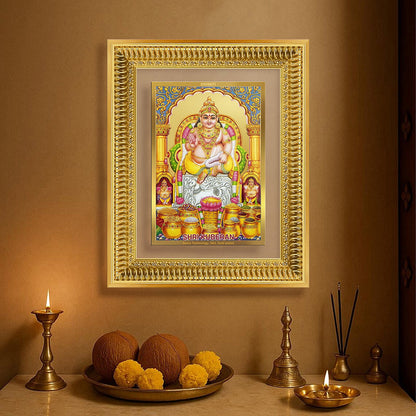 Diviniti 24K Gold Plated Kuber (Classic) Divine Wall Frame for Home Mandir & Office Decor | Luxury Spiritual Gift