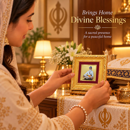 24K Gold-Plated Baba Deep Singh Frame | Premium Gift Box | 10x10 CM
