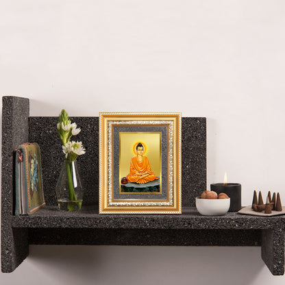 Diviniti 24K Gold Plated Buddha (Classic) Divine Wall and Table Top Frame for Home Mandir & Office Decor | Luxury Spiritual Gift