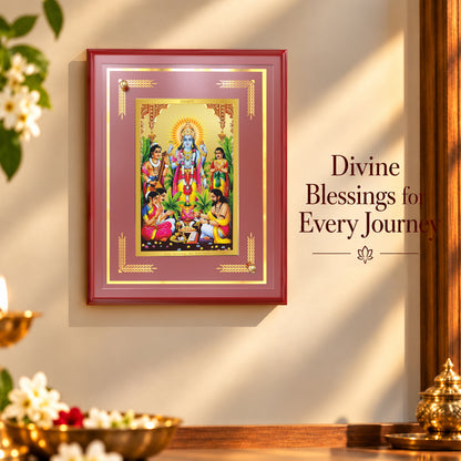 24K Gold-Plated Satya Narayan MDF Frame | Premium Gift Box | 26x20 CM