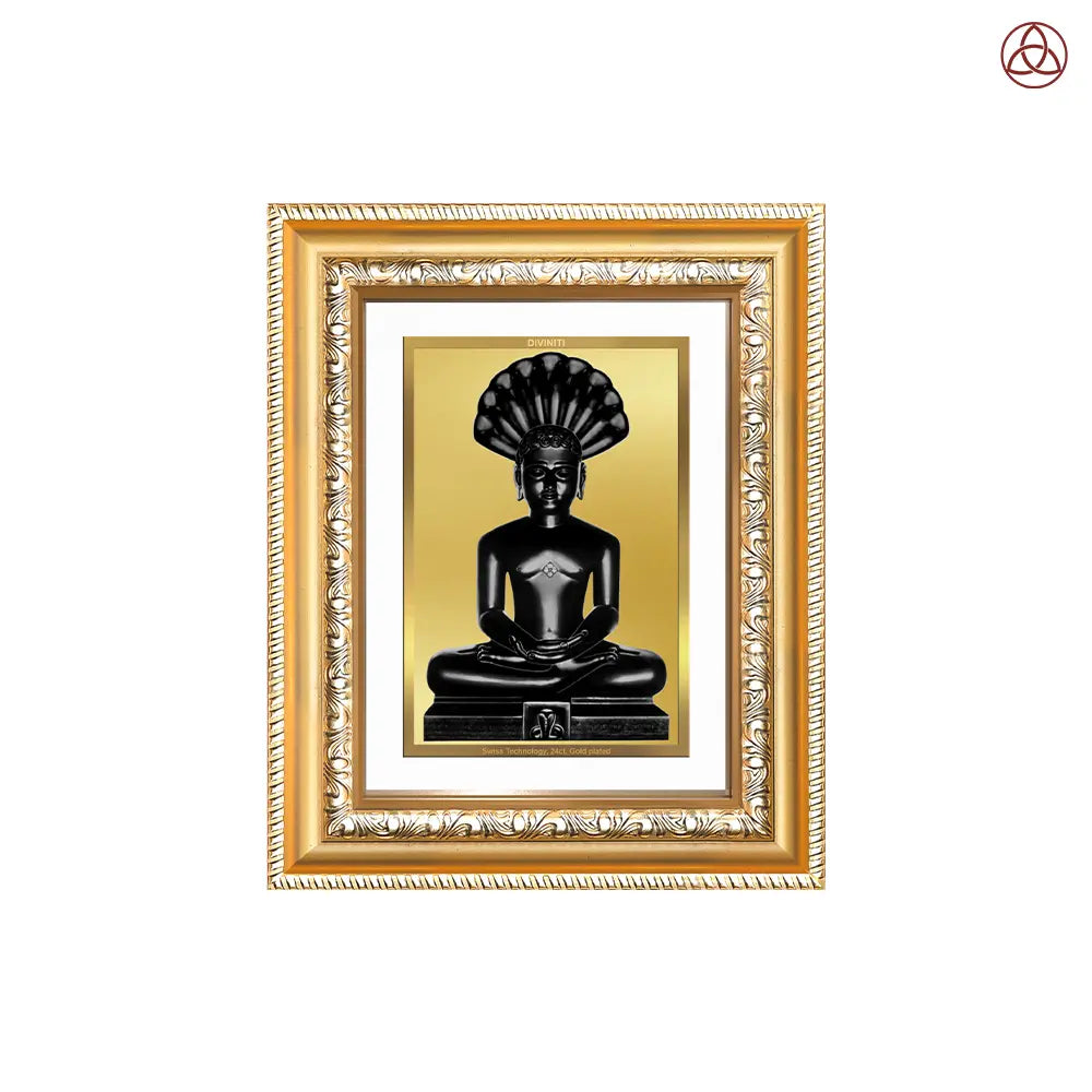 Lord Parshvanatha | 23rd Jain Tirthankara Wall & Tabletop Photo Frame in 24K Gold Plated Foil