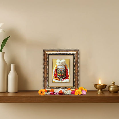Diviniti 24K Gold Plated Mahakaleshwar Divine Table Top Frame for Home Mandir & Office Decor | Luxury Spiritual Gift