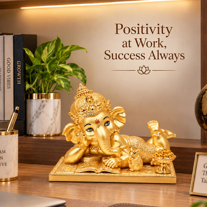 24K Gold-Plated Bal Ganesha Idol | Premium Gift Box | 12x14 CM