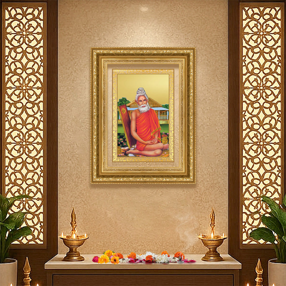 Diviniti 24K Gold Plated Baba Lokenath (Classic) Divine Wall Frame for Home Mandir & Office Decor | Luxury Spiritual Gift