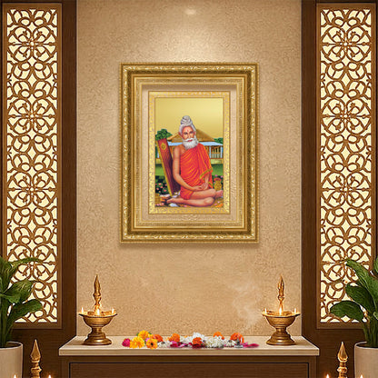 Diviniti 24K Gold Plated Baba Lokenath (Classic) Divine Wall Frame for Home Mandir & Office Decor | Luxury Spiritual Gift