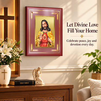 24K Gold-Plated Jesus Christ MDF Frame | Premium Gift Box | 27x35 CM