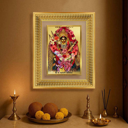 Diviniti 24K Gold Plated Katyayani Mata (Classic) Divine Wall Frame for Home Mandir & Office Decor | Luxury Spiritual Gift