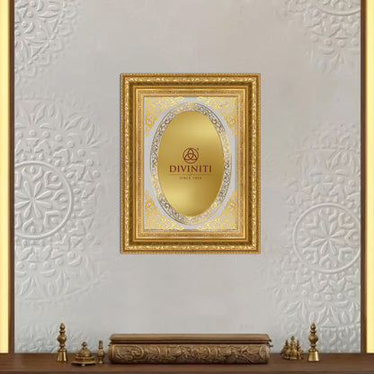 Diviniti Double Glass Frame Personalised Wall Mount Photo Frame in 24K Gold Plated Foil