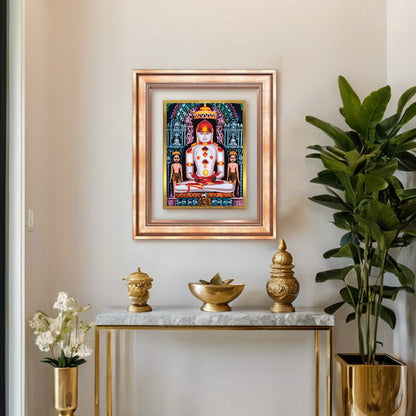 Diviniti 24K Gold Plated Adinath Divine Wall Frame for Home Mandir & Office Decor | Premium Jain Spiritual Gift