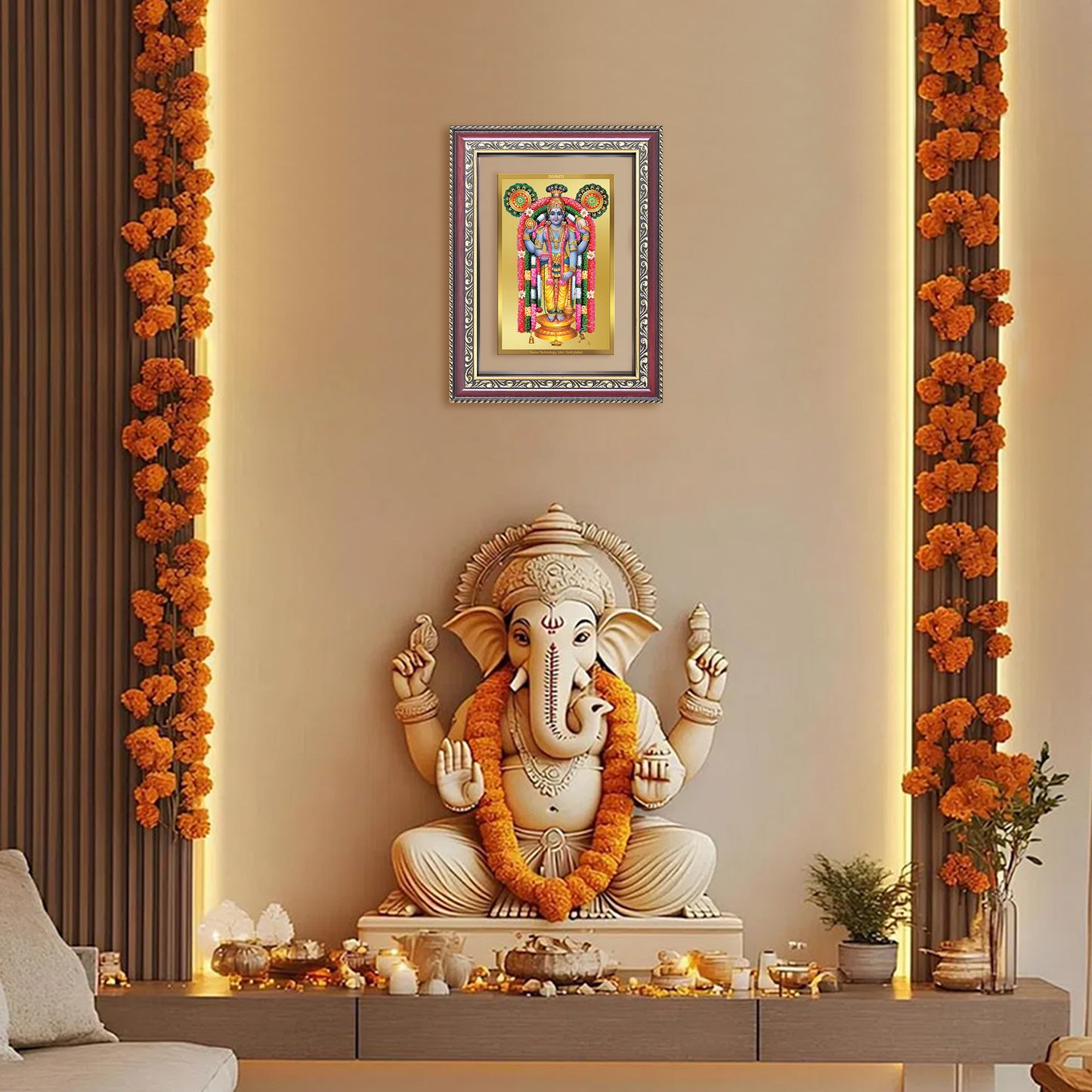 Diviniti 24K Gold Plated Guru Vayurappan (Classic) Sacred Sikh Wall Frame for Home Decor & Office Ambiance | Premium Spiritual Gift