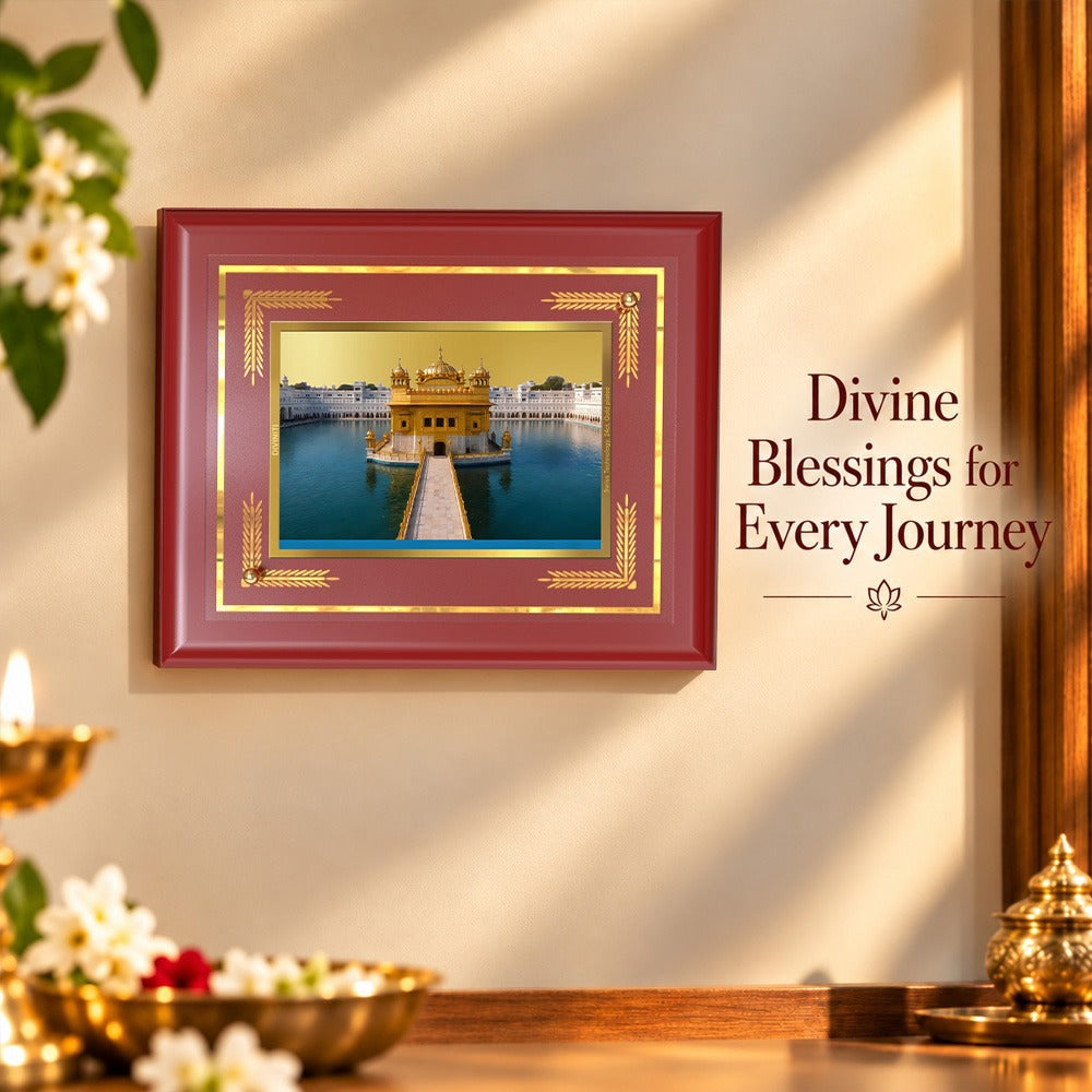 24K Gold-Plated Golden Temple MDF Frame | Premium Gift Box | 26x20 CM