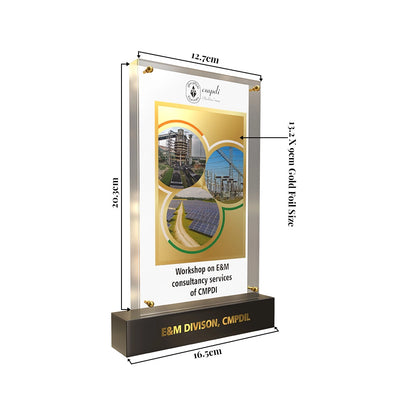 Personalized Acrylic & MDF with 24k Gold Plated Foil Trophy Plaque Corporate Award for Events and Seminars