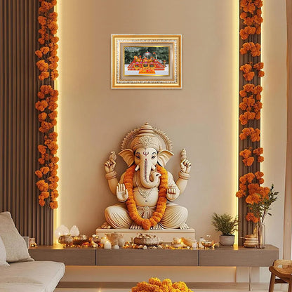 Diviniti 24K Gold Plated Mata Ka Darbar (Classic) Divine Wall Frame for Home Mandir & Office Decor | Luxury Spiritual Gift