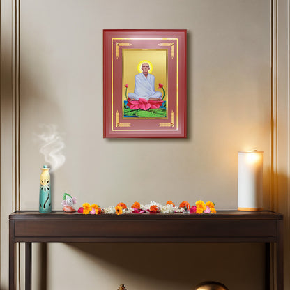 Diviniti Shree Ram Thakur Wall Photo Frame in 24K Gold Plated Foil – Divine Grace, Spiritual Wisdom & Inner Peace