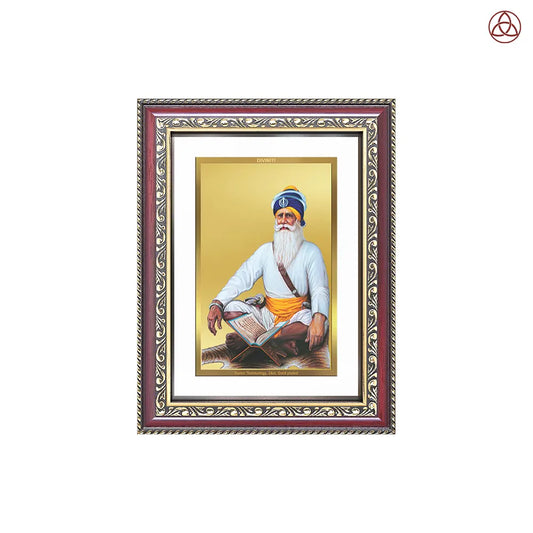 Baba Deep Singh Ji | Nihang Sikh and Martyr Wall & Tabletop Photo Frame in 24K Gold Plated Foil