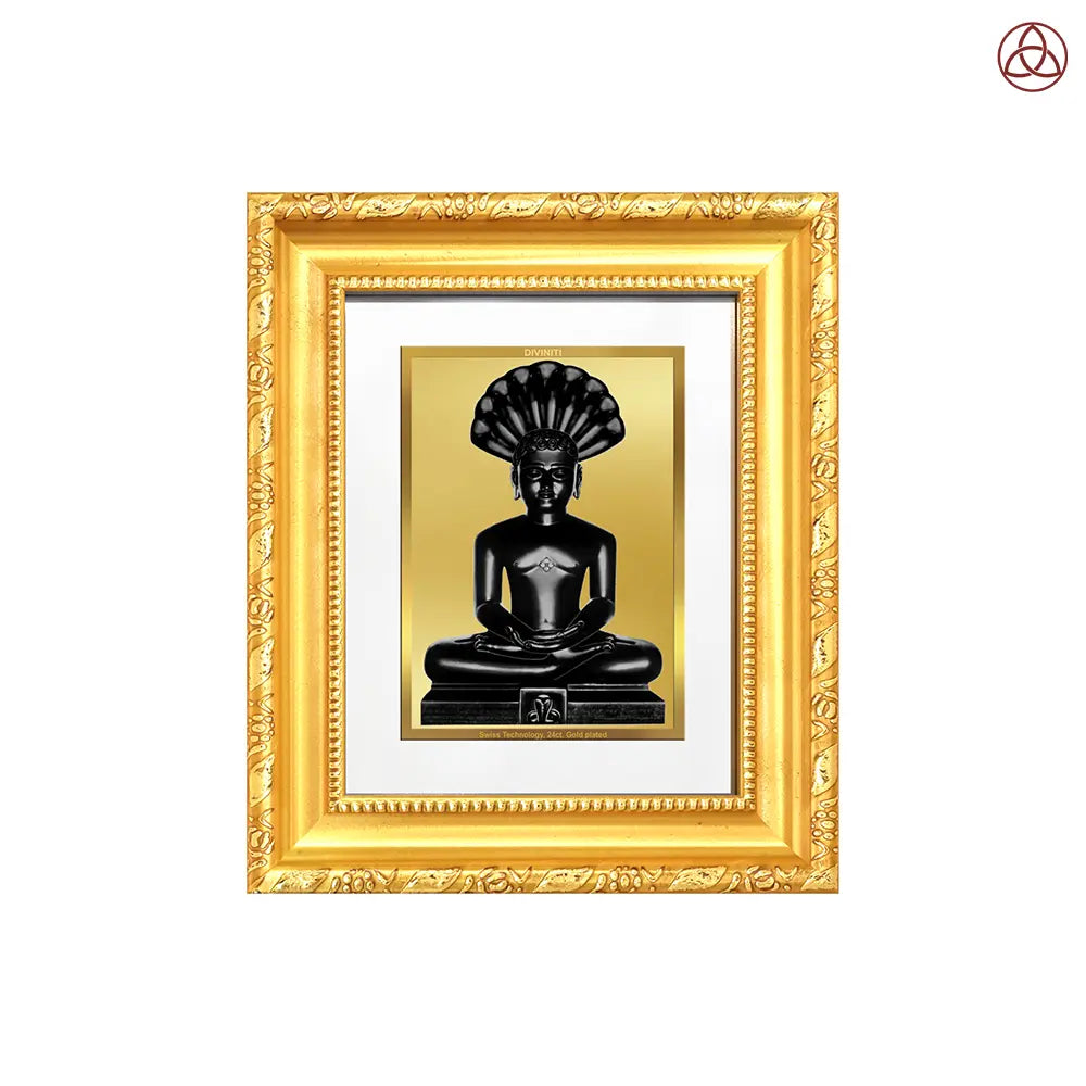Lord Parshvanatha | 23rd Jain Tirthankara Wall Hanging & Tabletop Frame in 24K Gold Plated Foil